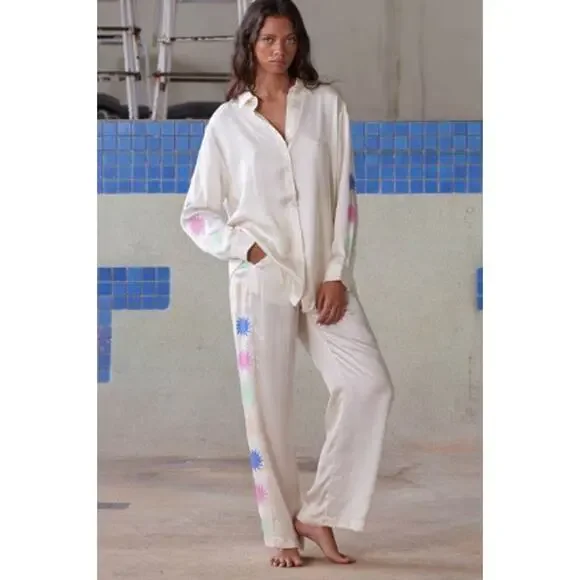 NWT Women's Moxy Ecru Shirt Sun Motif Sz S - Picture 2 of 2